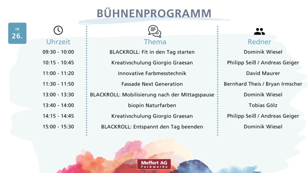 Bühnenprogramm Freitag 09:30 bis 15:30 Uhr