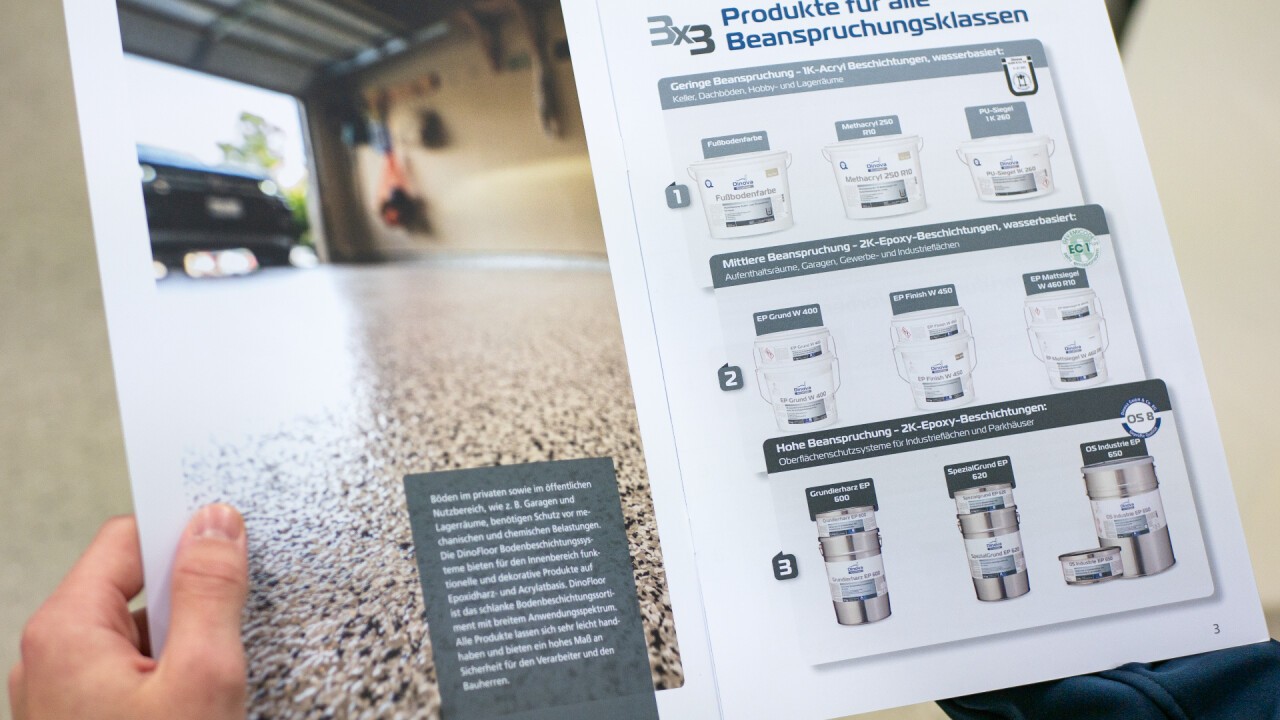 To support sales, Dinova has produced a 16-page information brochure for the trade.