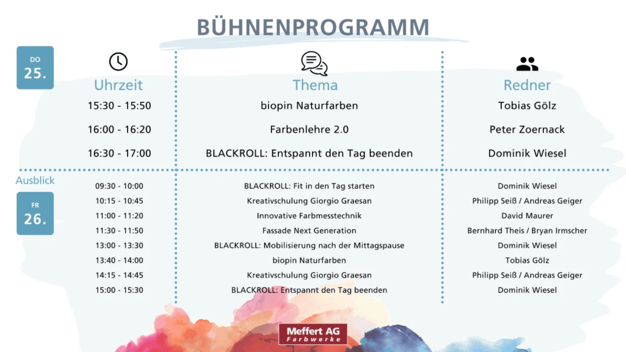Bühnenprogramm Donnerstag 15:30 bis 17:00 Uhr